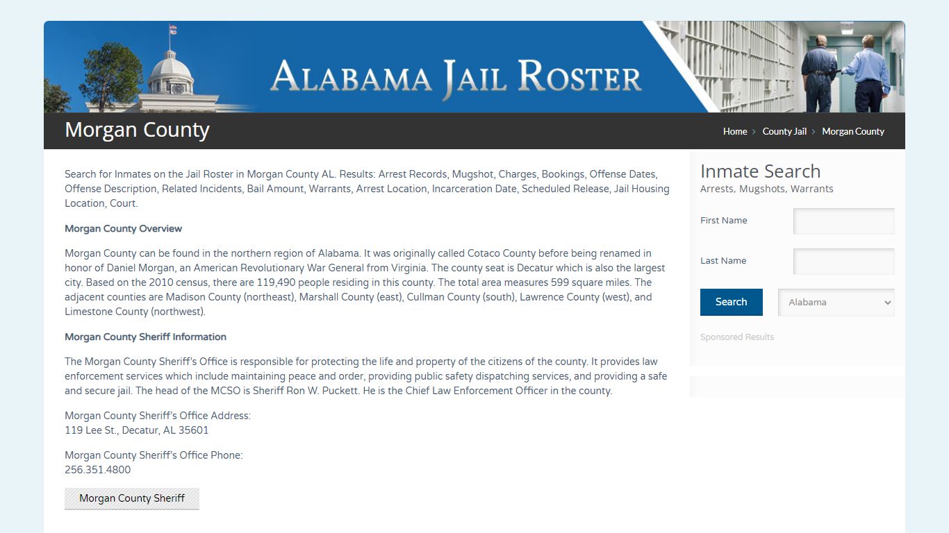 Morgan County | Alabama Jail Inmate Search